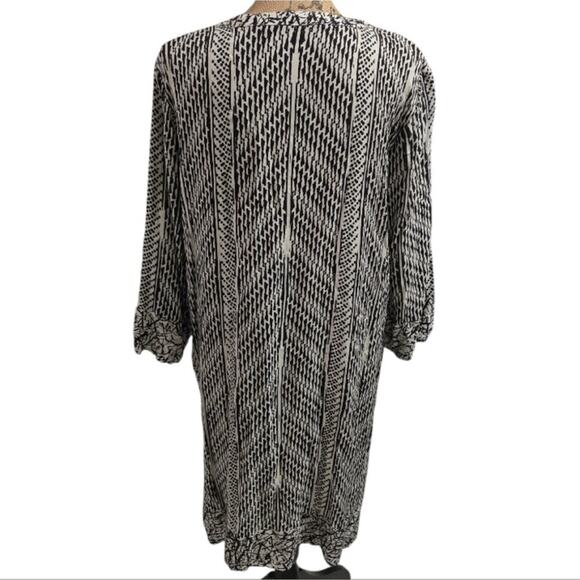 Soft Surroundings Black & White Ikat Raven Dress 3/4 Sleeve Womens Plus Size 1X‎ - Picture 5 of 8